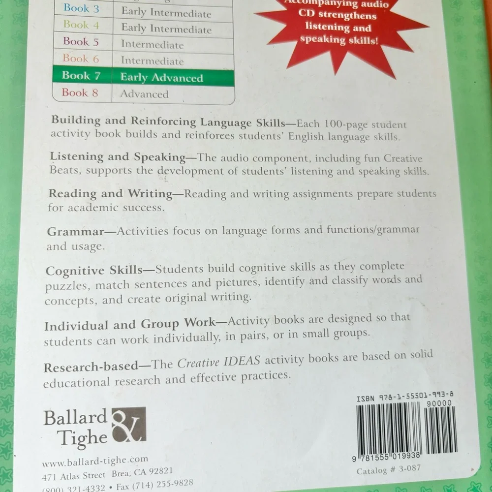 Ballard & Tighe Creative Ideas Student Activity Books 1-8 ESL Lot Learn …